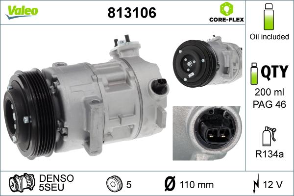 Valeo 813106 - Компрессор кондиционера unicars.by