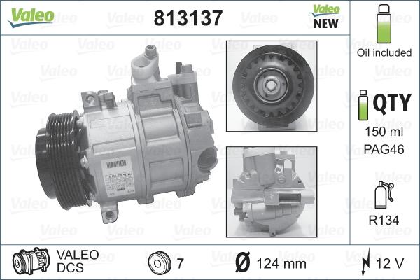 Valeo 813137 - Компрессор кондиционера unicars.by