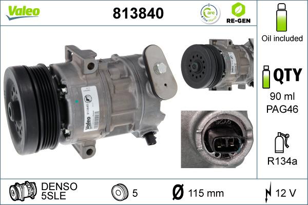 Valeo 813840 - Компрессор кондиционера unicars.by