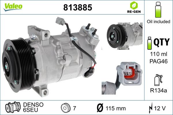 Valeo 813885 - Компрессор кондиционера unicars.by