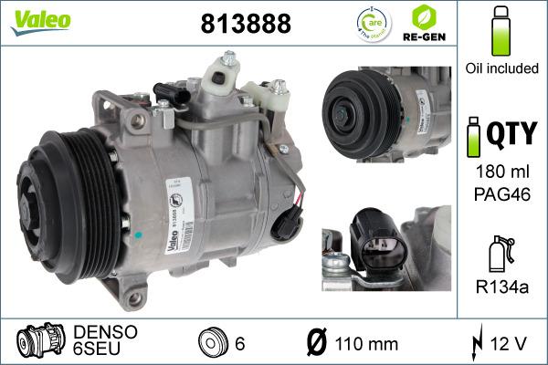 Valeo 813888 - Компрессор кондиционера unicars.by