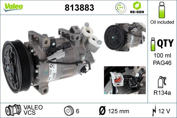 Valeo 813883 - Компрессор кондиционера unicars.by