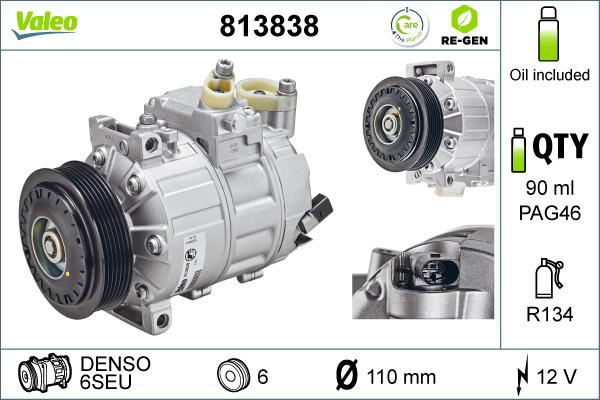 Valeo 813838 - Компрессор кондиционера unicars.by