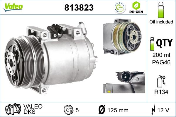 Valeo 813823 - Компрессор кондиционера unicars.by