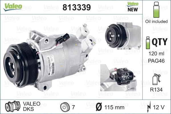 Valeo 813339 - Компрессор кондиционера unicars.by