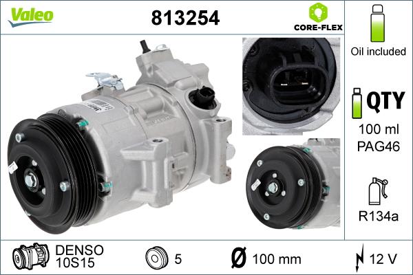 Valeo 813254 - Компрессор кондиционера unicars.by