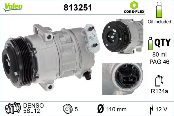 Valeo 813251 - Компрессор кондиционера unicars.by