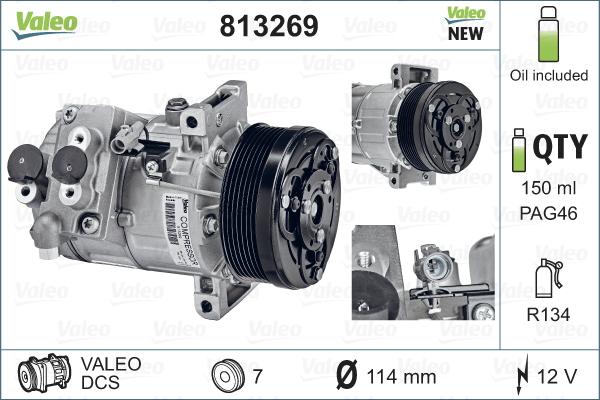 Valeo 813269 - Компрессор кондиционера unicars.by