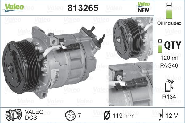 Valeo 813265 - Компрессор кондиционера unicars.by