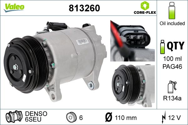 Valeo 813260 - Компрессор кондиционера unicars.by