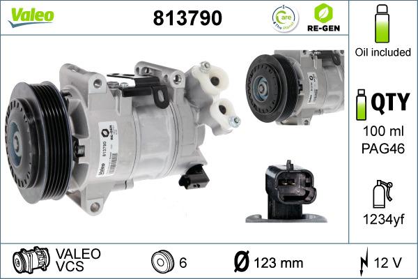 Valeo 813790 - Компрессор кондиционера unicars.by