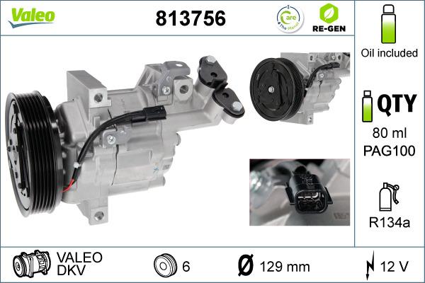 Valeo 813756 - Компрессор кондиционера unicars.by