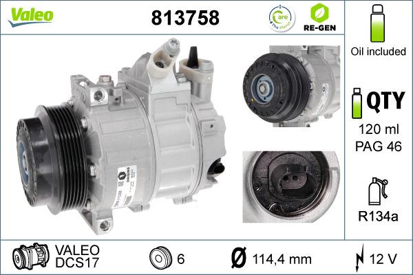 Valeo 813758 - Компрессор кондиционера unicars.by