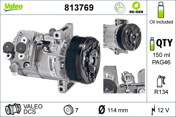 Valeo 813769 - Компрессор кондиционера unicars.by