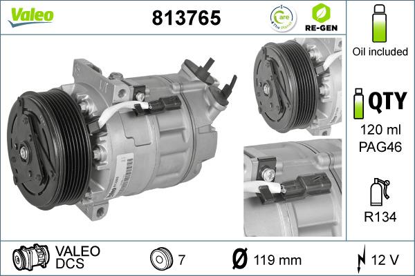 Valeo 813765 - Компрессор кондиционера unicars.by