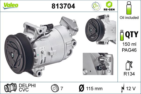 Valeo 813704 - Компрессор кондиционера unicars.by