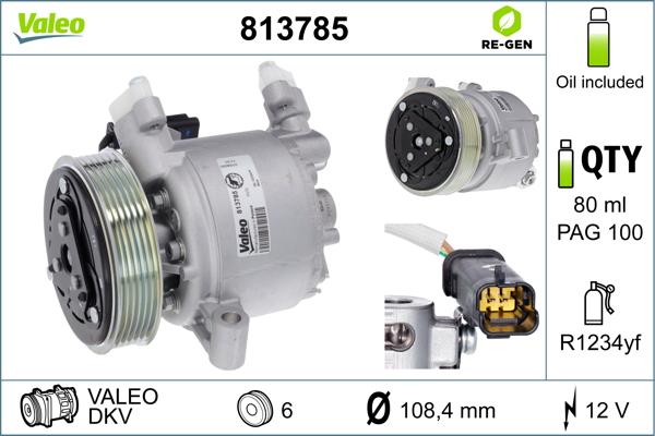 Valeo 813785 - Компрессор кондиционера unicars.by