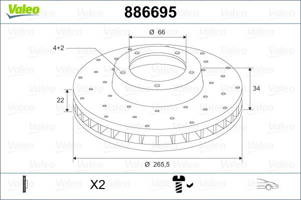 Valeo 886695 - Тормозной диск unicars.by