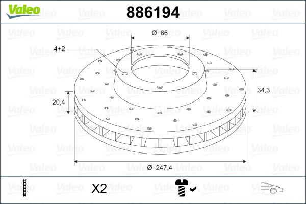 Valeo 886194 - Тормозной диск unicars.by