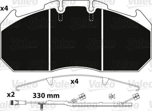 Valeo 882219 - Тормозные колодки, дисковые, комплект unicars.by