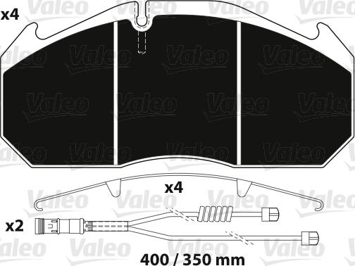 Valeo 882216 - Тормозные колодки, дисковые, комплект unicars.by