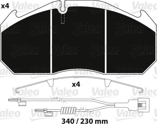 Valeo 882213 - Тормозные колодки, дисковые, комплект unicars.by