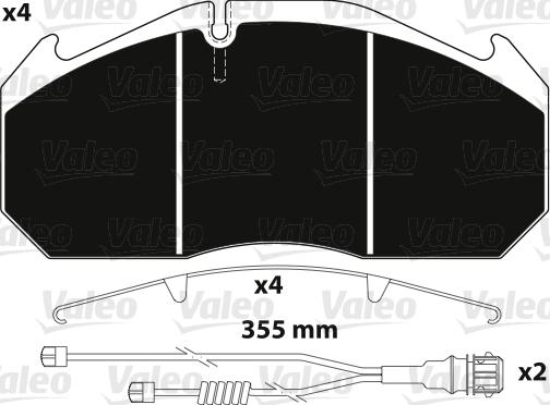 Valeo 882212 - Тормозные колодки, дисковые, комплект unicars.by