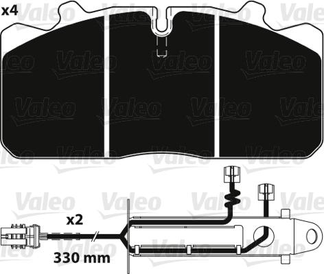 Valeo 882229 - Тормозные колодки, дисковые, комплект unicars.by