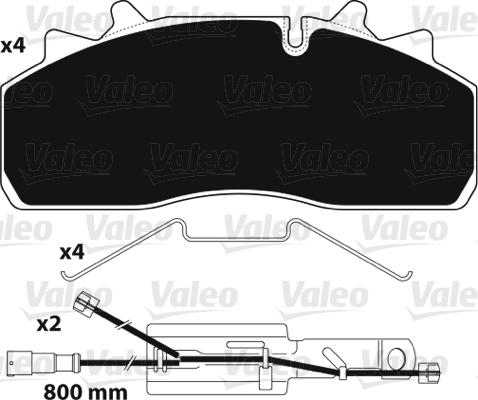 Valeo 882227 - Тормозные колодки, дисковые, комплект unicars.by