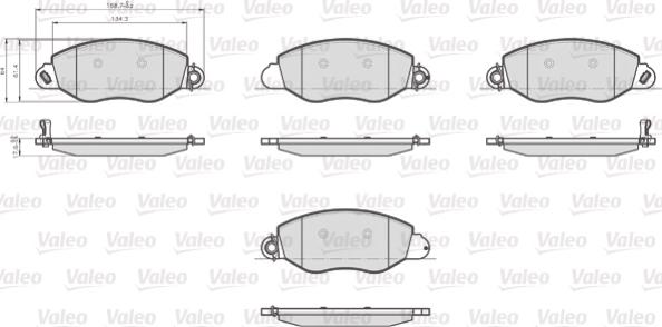 Valeo 873577 - Тормозные колодки, дисковые, комплект unicars.by