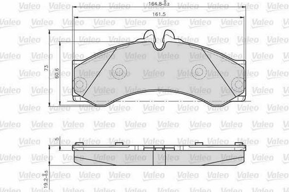 Valeo 873153 - Тормозные колодки, дисковые, комплект unicars.by