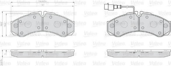 Valeo 873121 - Тормозные колодки, дисковые, комплект unicars.by