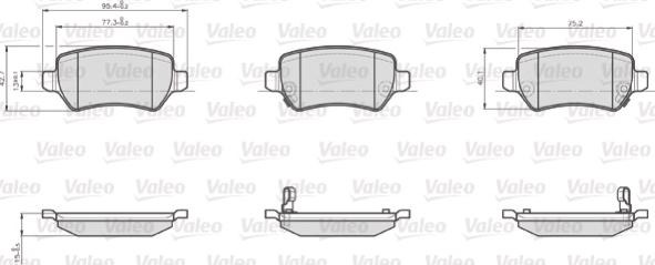 Valeo 872417 - Тормозные колодки, дисковые, комплект unicars.by