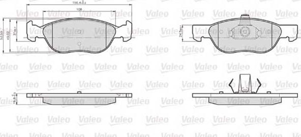 Valeo 872576 - Тормозные колодки, дисковые, комплект unicars.by