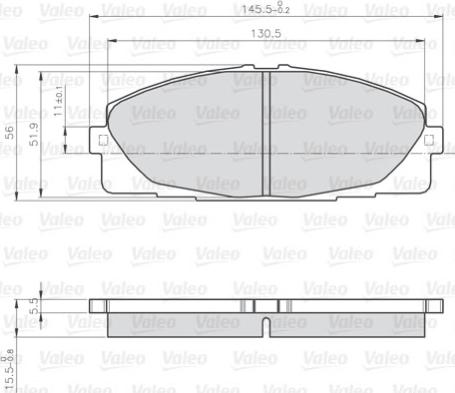 Valeo 872680 - Тормозные колодки, дисковые, комплект unicars.by