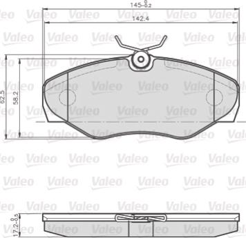 Valeo 872099 - Тормозные колодки, дисковые, комплект unicars.by