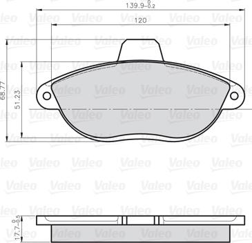 Valeo 872042 - Тормозные колодки, дисковые, комплект unicars.by