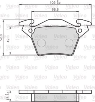 Valeo 872020 - Тормозные колодки, дисковые, комплект unicars.by