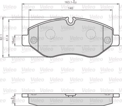 Valeo 872192 - Тормозные колодки, дисковые, комплект unicars.by