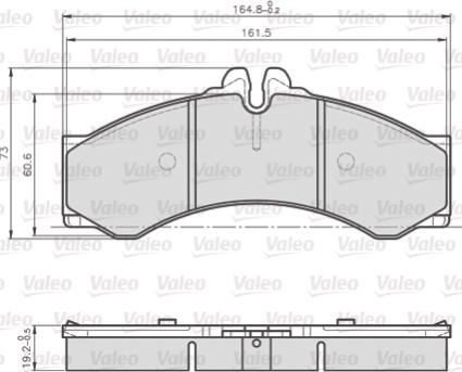 Valeo 872153 - Тормозные колодки, дисковые, комплект unicars.by