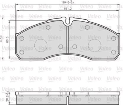 Valeo 872160 - Тормозные колодки, дисковые, комплект unicars.by