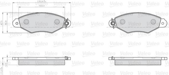 Valeo 872807 - Тормозные колодки, дисковые, комплект unicars.by