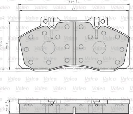 Valeo 872835 - Тормозные колодки, дисковые, комплект unicars.by