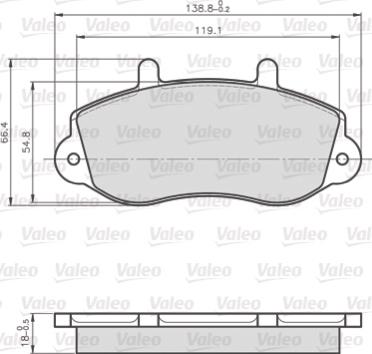 Valeo 872302 - Тормозные колодки, дисковые, комплект unicars.by