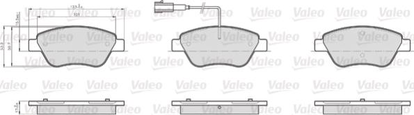 Valeo 872705 - Тормозные колодки, дисковые, комплект unicars.by