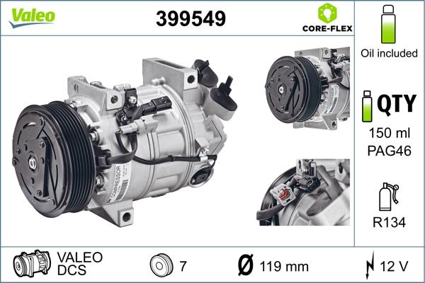 Valeo 399549 - Компрессор кондиционера unicars.by