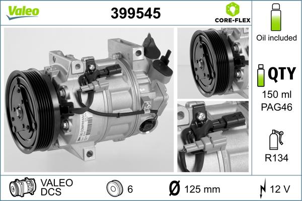 Valeo 399545 - Компрессор кондиционера unicars.by