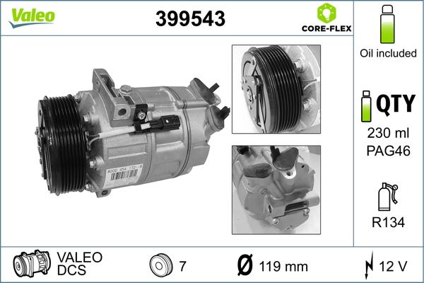 Valeo 399543 - Компрессор кондиционера unicars.by