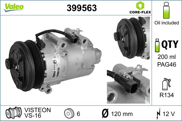 Valeo 399563 - Компрессор кондиционера unicars.by