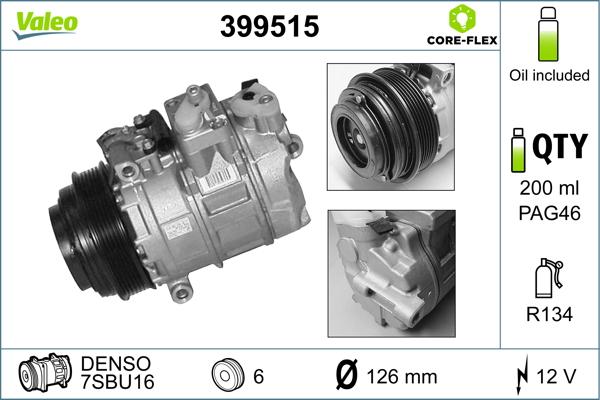 Valeo 399515 - Компрессор кондиционера unicars.by